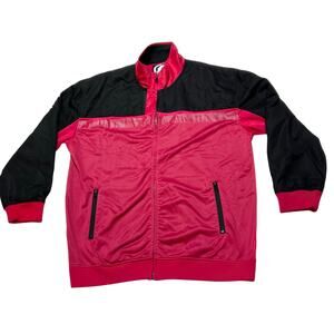 Vintage Ecko Unltd Fleece Jacket Men 3XL Red Black Full Zipper Front Pockets